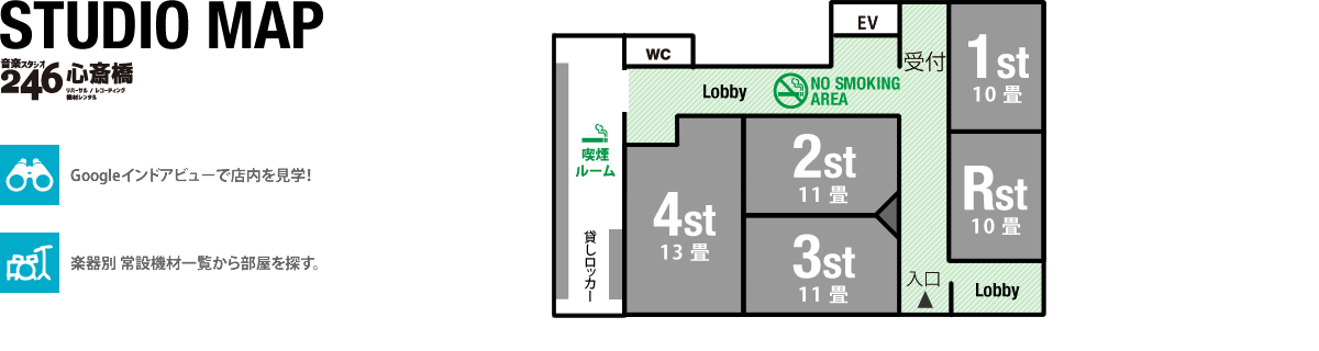 スタジオ246SHINSAIBASHI　スタジオMAP